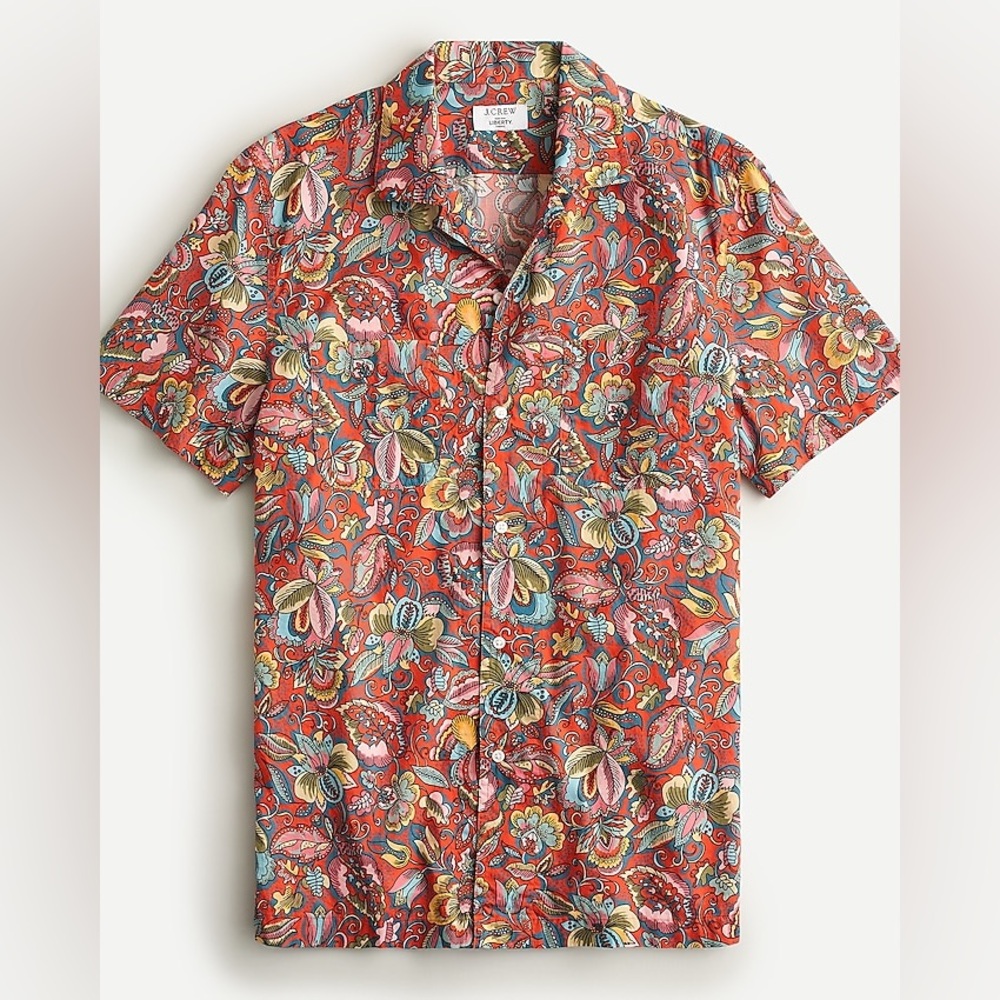 J.Crew with Liberty Print Short sleeve shirt.